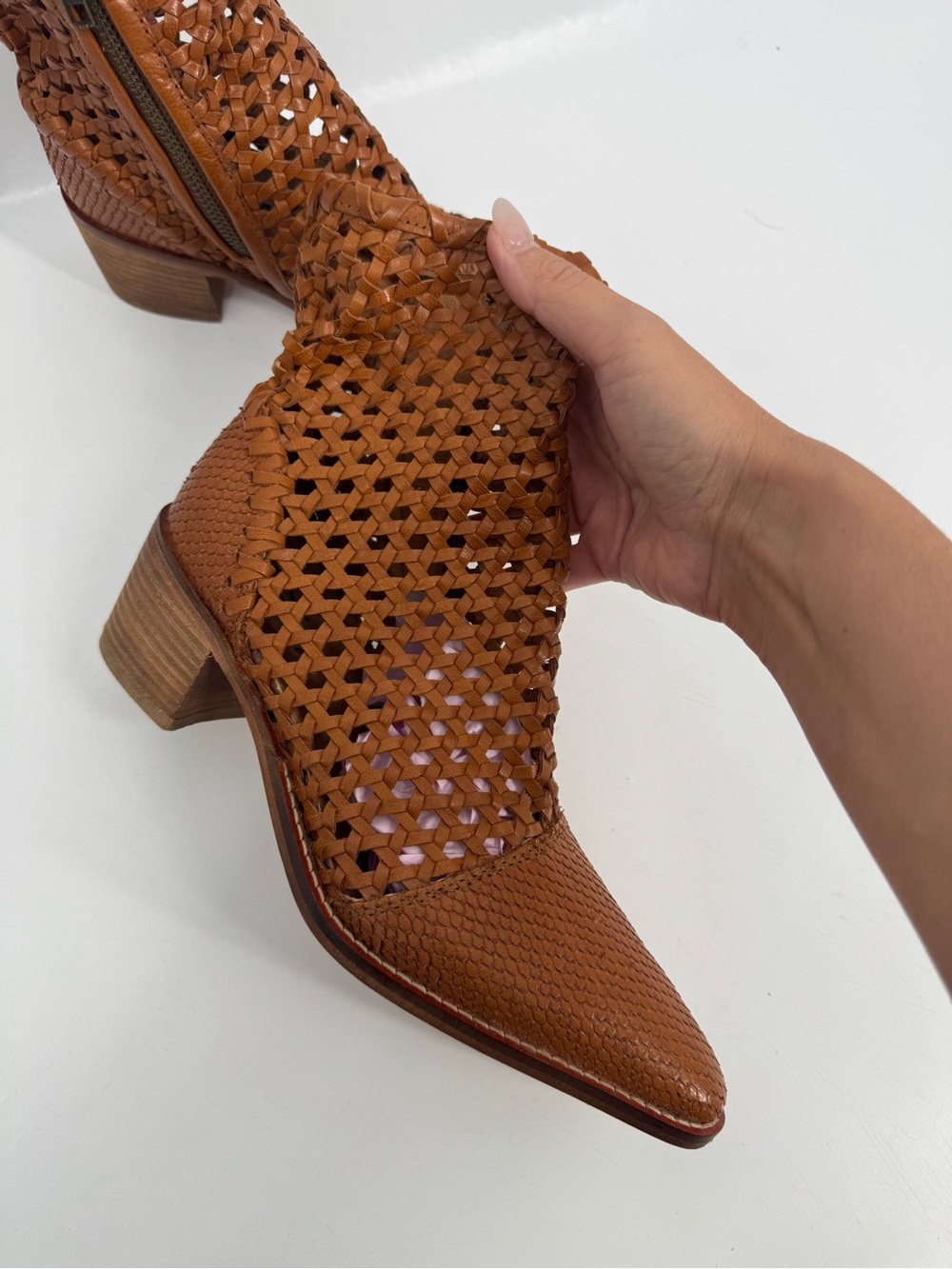 NEW Free People Woven Leather In The Loop Woven Boots Size 37 - Picture 7 of 15